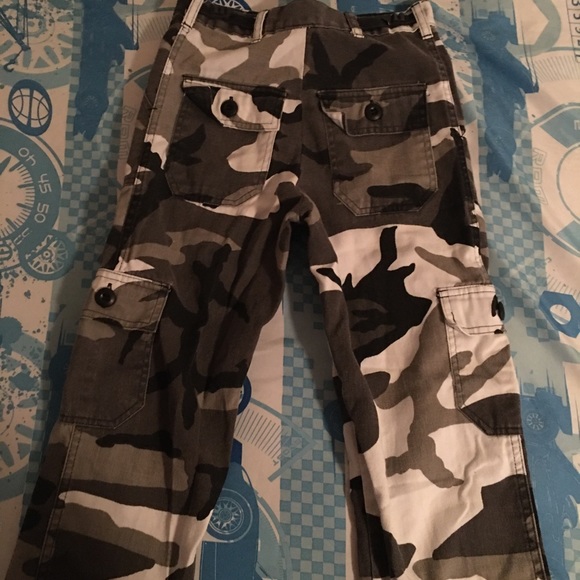 White and Black Camouflage Kids Pants - Picture 7 of 7